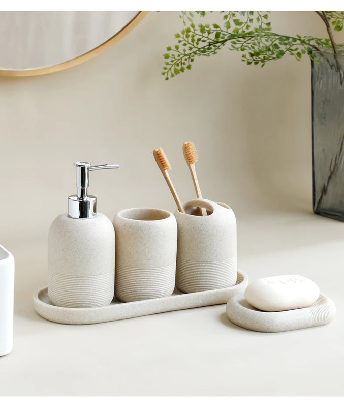 Set 5 piezas de accesorios para bañoDispensadores de jabónHome & Garden > Bathroom Accessories > Bathroom Accessory Sets