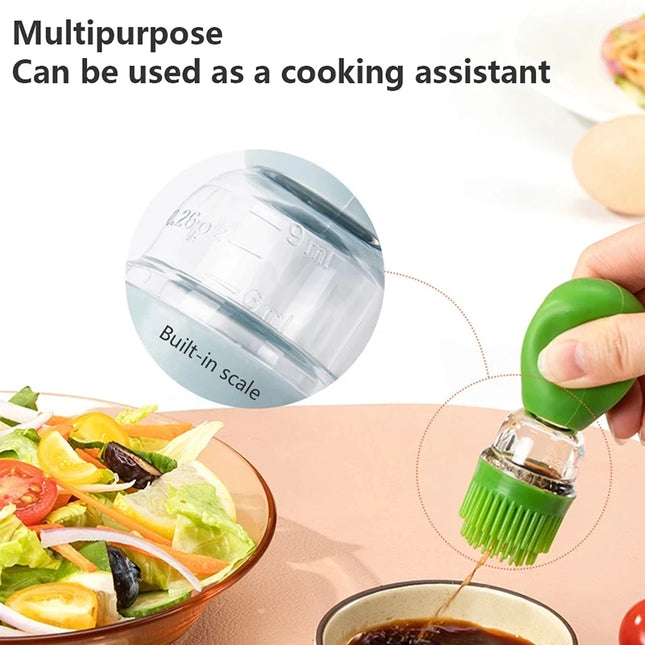 Oil bottle with silicone brush for kitchen