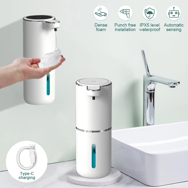 Dispensador automático de jabón espumoso – 380 ml, USB, pantalla inteligente, sensor sin contactoDispensadoresHome & Garden > Bathroom Accessories > Soap & Lotion Dispensers