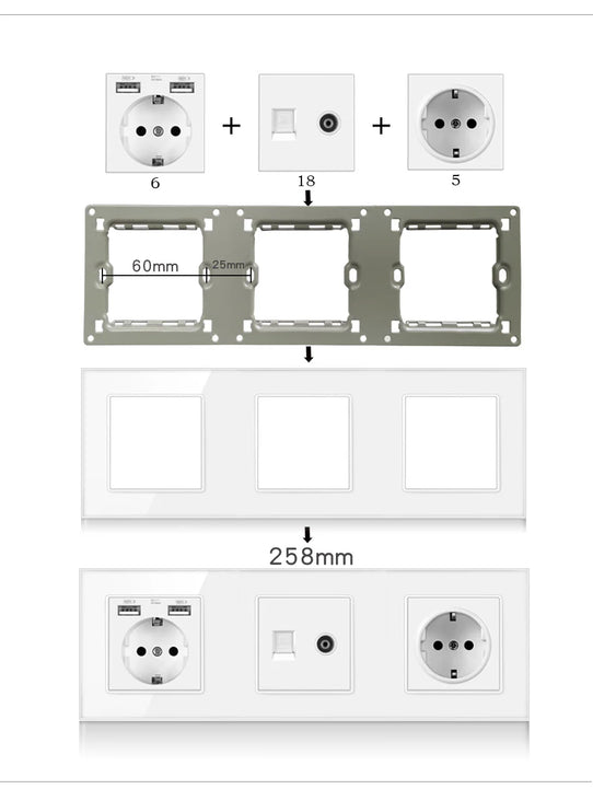 A1 Series combinable switches with fireproof polycarbonate panels