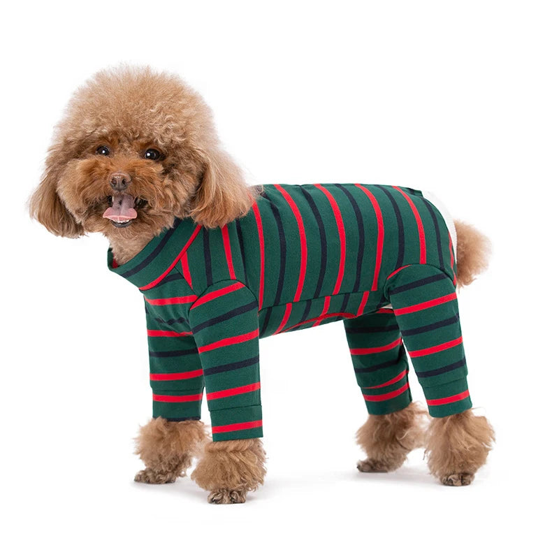 Pijama de algodón ajustable con rayas para perros pequeñosRopaAnimals & Pet Supplies > Pet Supplies > Pet Apparel