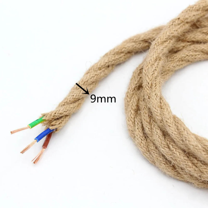 Cable eléctrico retro de cáñamo trenzado 2/3 núcleos | Conductor de cobre, estilo vintage para lámparas y decoraciónCablesHardware > Power & Electrical Supplies > Electrical Wires & Cable
