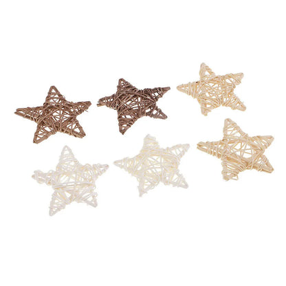 Estrellas de ratán blanca para decoración