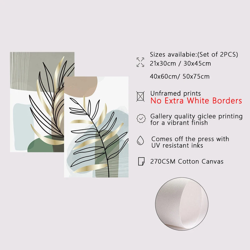 Impresión en lienzo abstracto de plantas - Juego de 2 piezasCuadrosHome & Garden > Decor > Artwork > Posters, Prints, & Visual Artwork > Visual Artwork