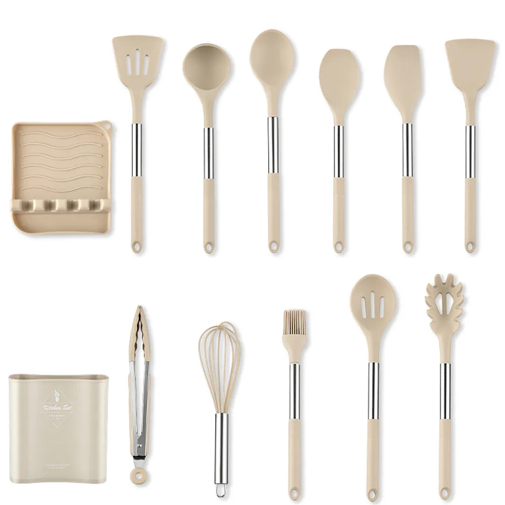 Set de utensilios de cocina de silicona antiadherentes