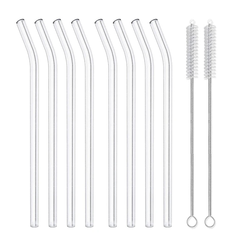 Set de pajitas de vidrio reutilizables con cepillos de limpiezaPajitasArts & Entertainment > Party & Celebration > Party Supplies > Drinking Straws & Stirrers