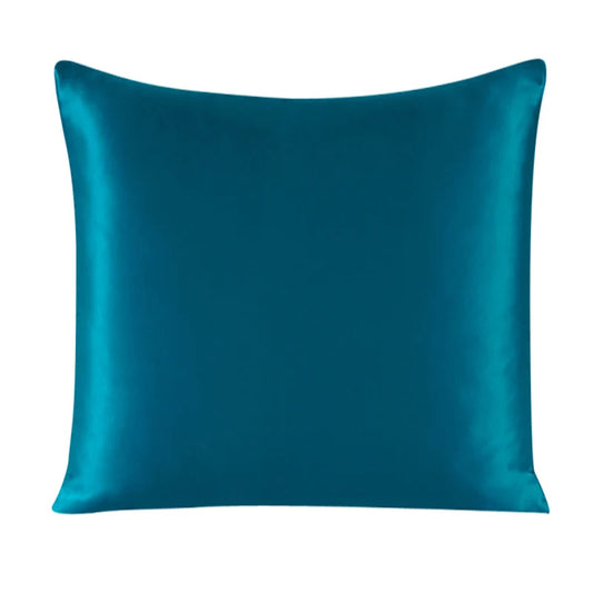 Silk effect cushion cover with zipper in solid multicolors and different sizes