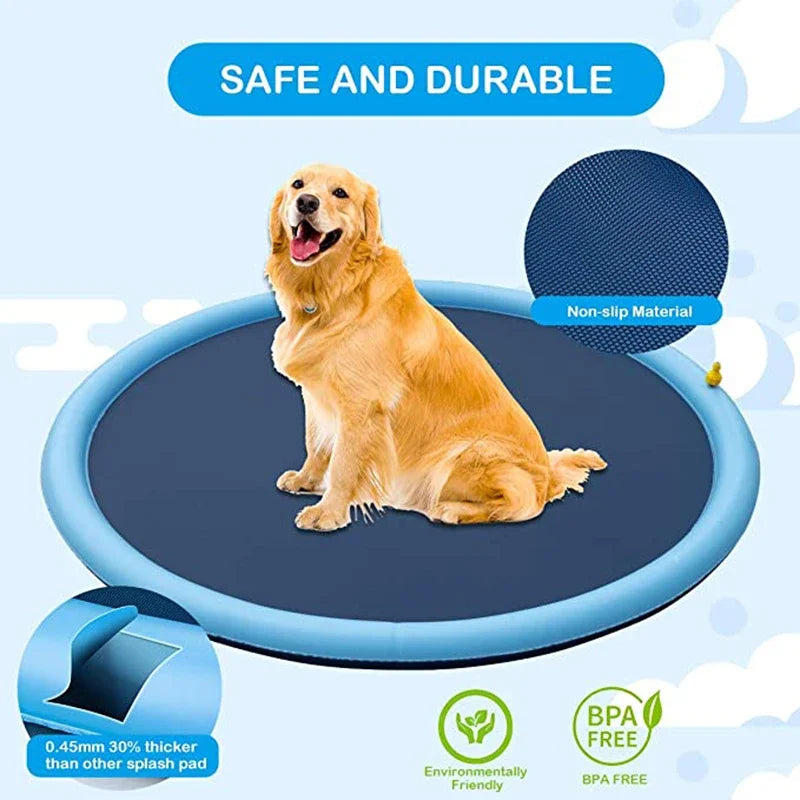 Piscina inflable con rociador para perros | Tapete refrescante interactivo de PVCJuguetesAnimals & Pet Supplies > Pet Supplies > Dog Supplies