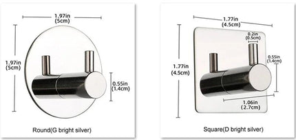 Crochets de salle de bains auto-adhésifs, porte-serviettes en acier inoxydable, accessoire de salle de bains
