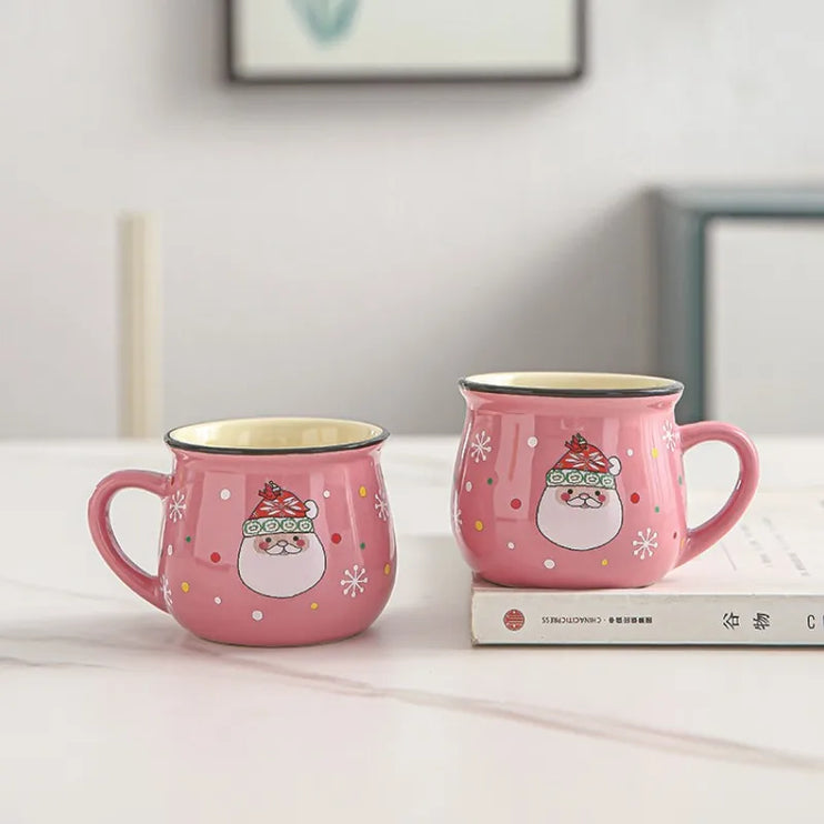 Ceramic mug with Christmas drawings