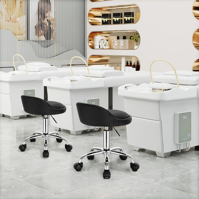 Taburete de oficina giratorio con ruedas | respaldo bajo, altura regulableTaburetesFurniture > Office Furniture > Office Chairs