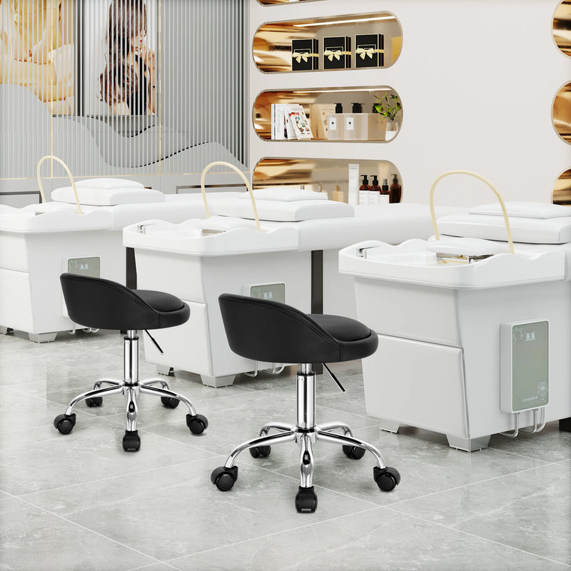 Taburete de oficina giratorio con ruedas | respaldo bajo, altura regulableTaburetesFurniture > Office Furniture > Office Chairs