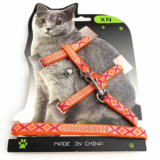 Nylon cat harness and leash set