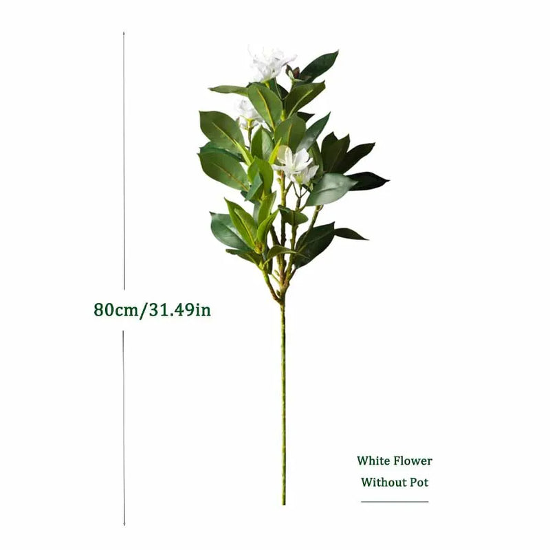 Ficus artificial tropical con flores blancas y rosas | 80/120 cm decoración hogar y jardín sin macetaPlantas artificialesHome & Garden > Decor > Artificial Flora > Artificial Flowering Plants
