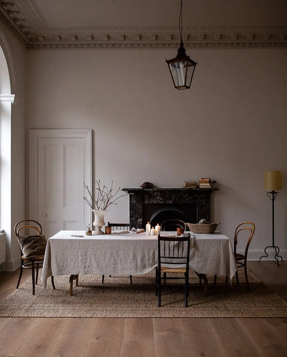 Rustic style linen fabric tablecloth 90cm - 200cm