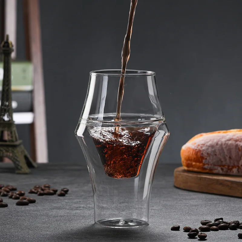 Vaso creativo de vidrio borosilicato | Diseño de doble capaVasosHome & Garden > Kitchen & Dining > Tableware > Drinkware > Tumblers
