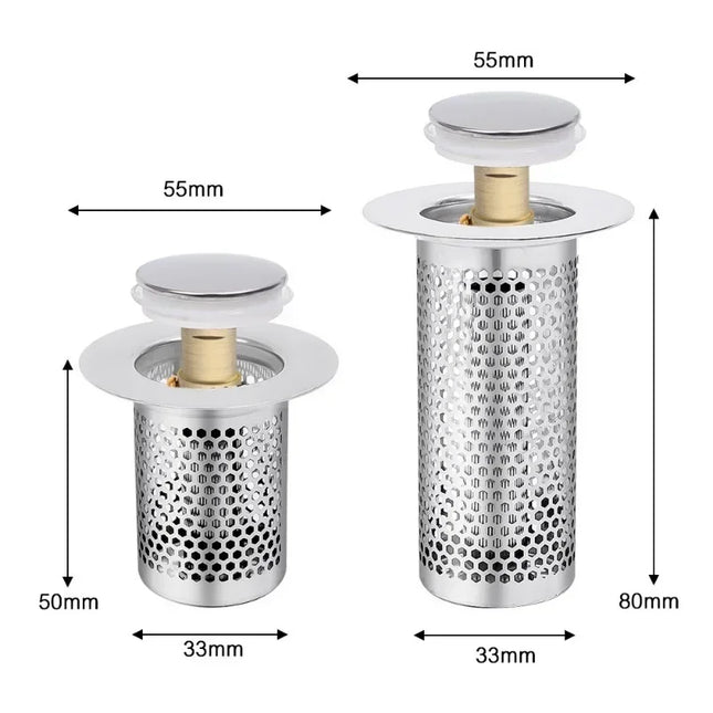 Stainless Steel Pop-Up Drain Strainer