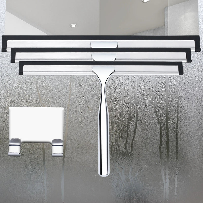 Escobilla de goma de ducha 14’’ con soporte | Mango de acero inoxidable y hoja de siliconaEscobillasHome & Garden > Household Supplies > Household Cleaning Supplies > Scrub Brushes