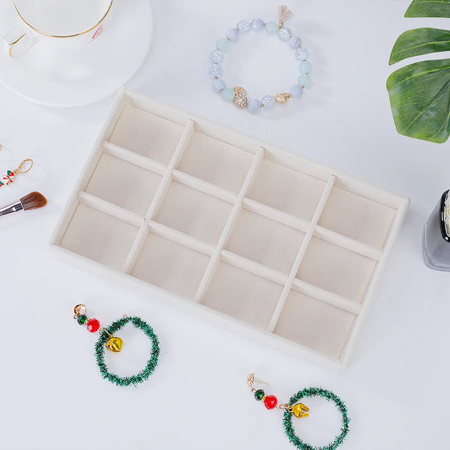 Plateau de rangement pour bijoux beige