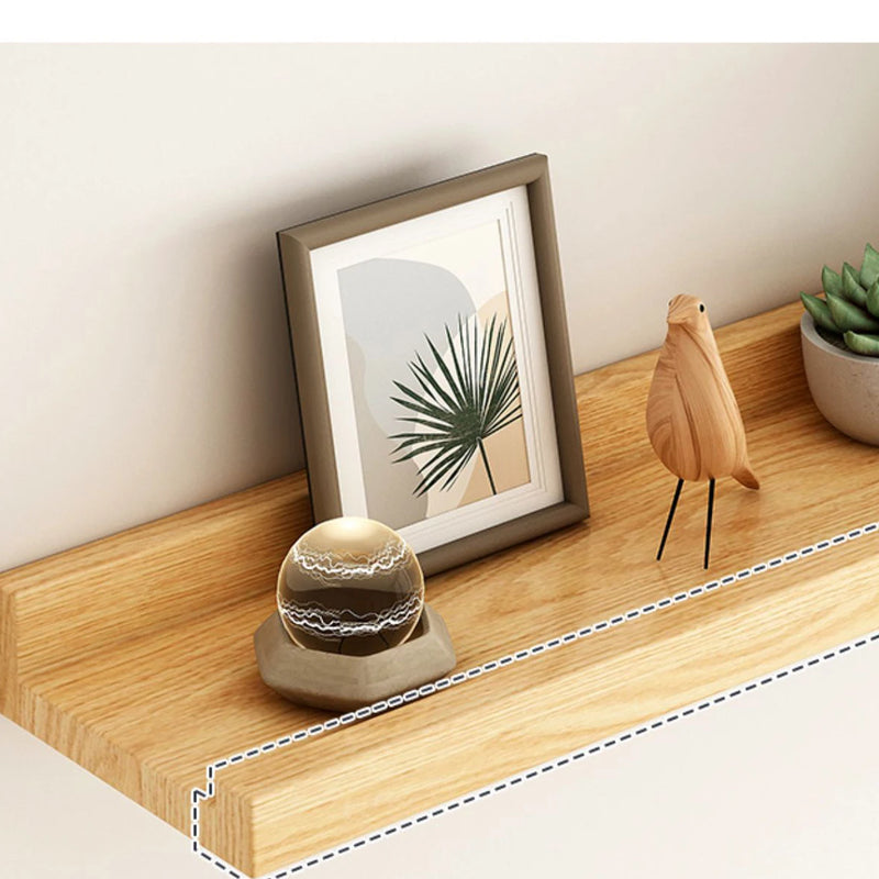 Estante rectangular de madera para colgar sin perforaciónEstantes