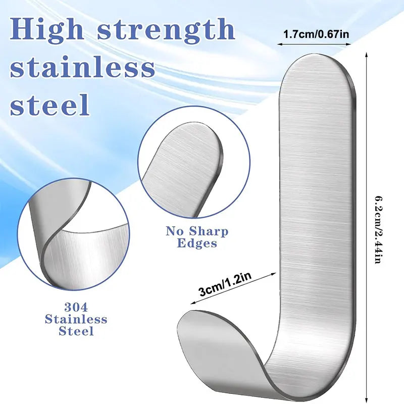 Colgadores de pared tipo J en acero inoxidable, adhesivos y resistentesColgadoresHome & Garden > Bathroom Accessories > Robe Hooks