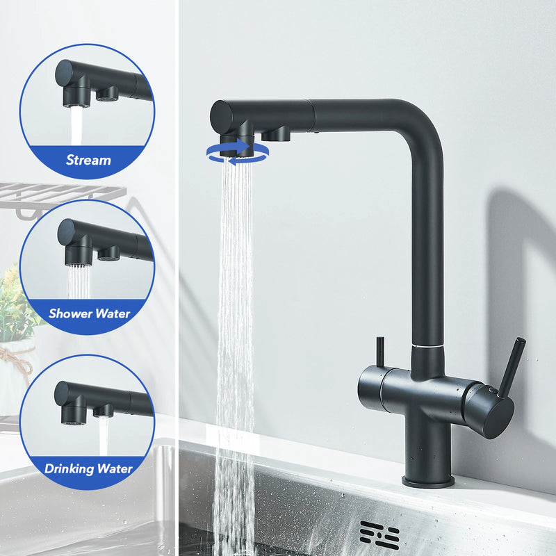 Grifo de cocina de filtración con mezcla de agua caliente y fríaGrifosHardware > Plumbing > Plumbing Fixtures > Faucets > Kitchen Sink Faucets