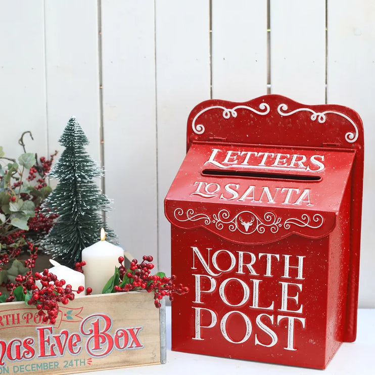 Metal Christmas mailbox for wall