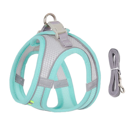 Adjustable pet harness and leash set