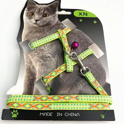 Nylon cat harness and leash set