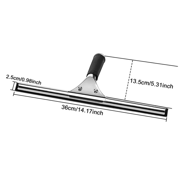 Rubber squeegee for cleaning glass and windows