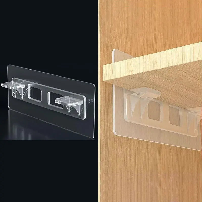 Clips para baldas sin tornillos de doble soporte, adhesivos y fáciles de instalarColgadoresHardware > Hardware Accessories > Brackets & Reinforcement Braces