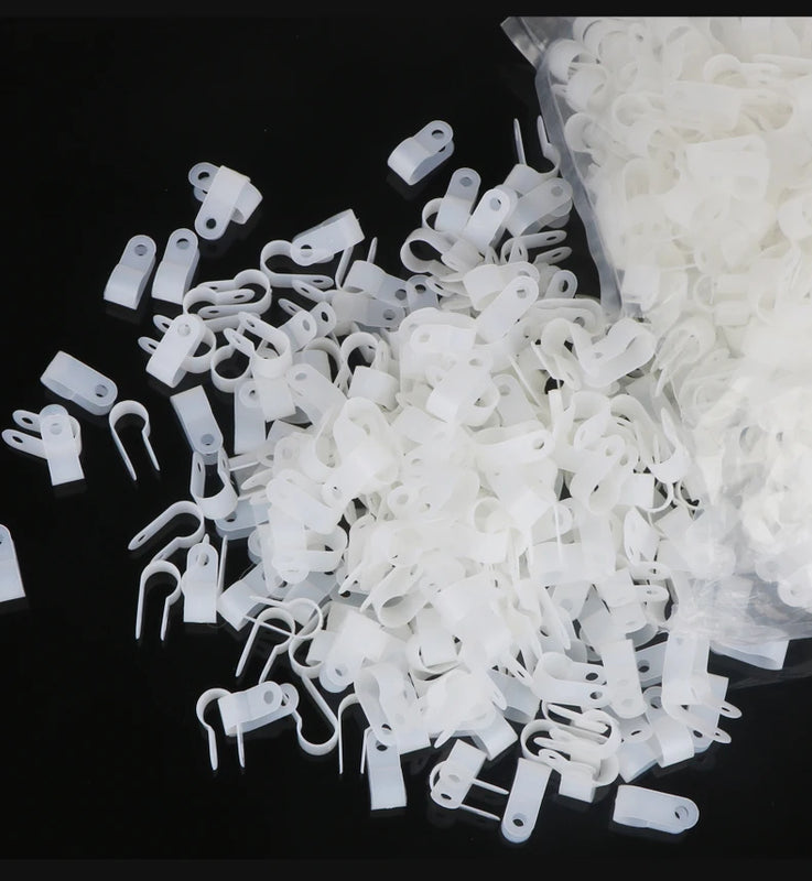 Clips de plástico organizadores de cables pack 100 unidadesBridasElectronics > Electronics Accessories > Cable Management > Cable Clips