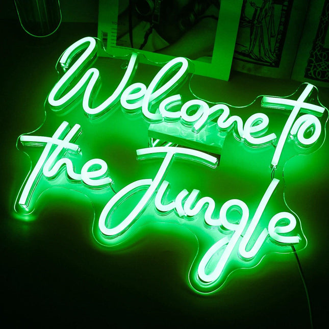 Bienvenue dans le panneau lumineux néon LED décoratif mural de la jungle