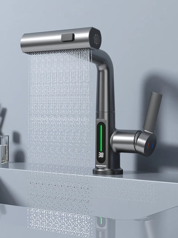 Grifo de lavabo con pantalla digital de temperatura y 3 modosGrifosHardware > Plumbing > Plumbing Fixtures > Faucets > Kitchen Sink Faucets