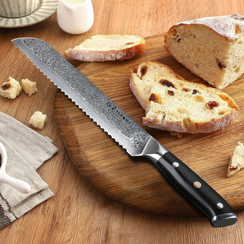 Cuchillo de pan profesional de acero de Damasco 8" con mango G10CuchillosHome & Garden > Kitchen & Dining > Kitchen Tools & Utensils > Kitchen Knives > Bread Knives