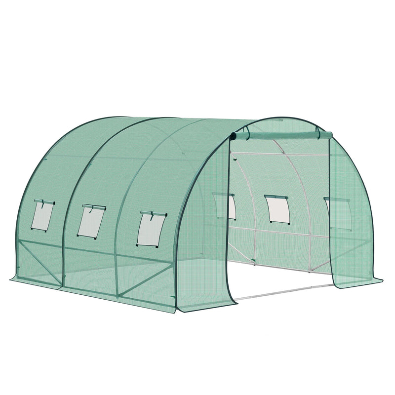 Invernadero túnel transitable 3×3×2 m | estructura de acero galvanizado y cubierta PE 140 g/m² con 6 ventanas y puerta enrollableInvernaderosHome & Garden > Lawn & Garden > Gardening > Greenhouses