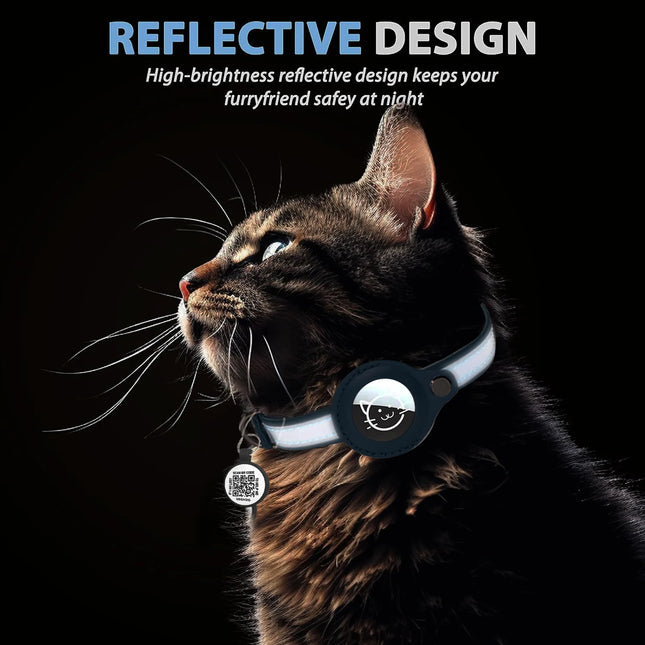 Collier pour chat avec support GPS et étiquette QR