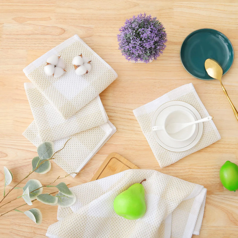 Paños de cocina 100% algodón pack 6 | Diseño panal de abeja, absorbentes y de secado rápido 30x30 cmPañosHome & Garden > Linens & Bedding > Towels > Kitchen Towels