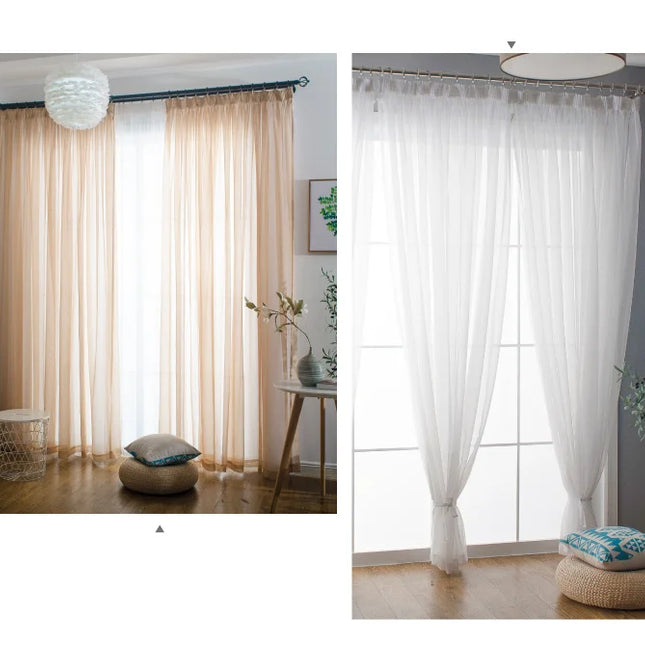 Solid colored transparent curtains