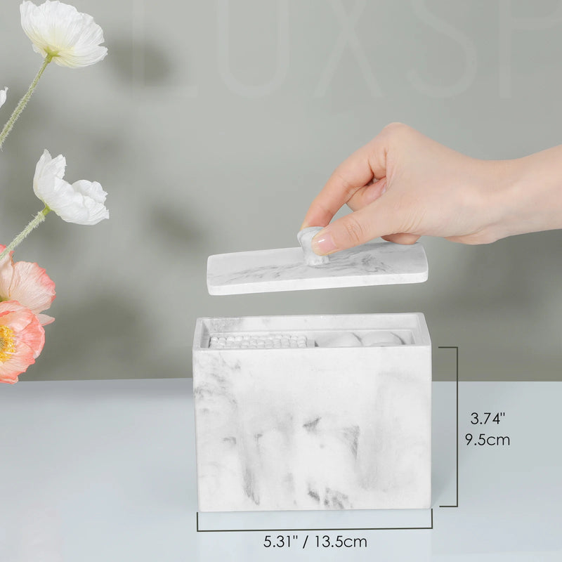 Soporte de hisopos de algodón de resina con tapaCajas bastoncillos algodones