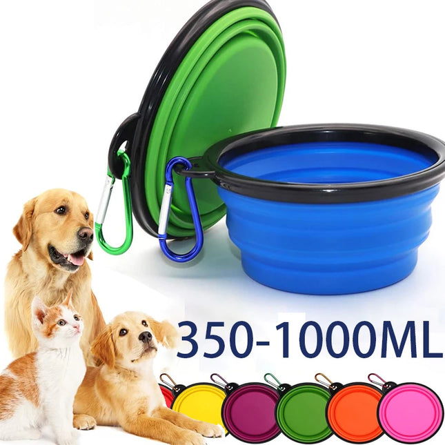 Collapsible portable silicone feeder with hanger