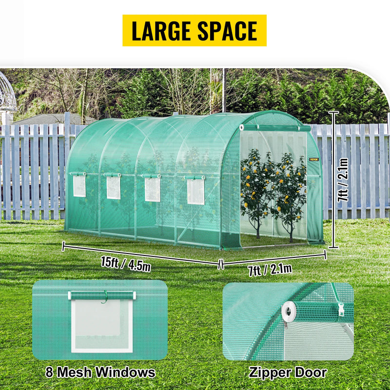 Invernadero túnel transitable SucceBuy | estructura galvanizada y cubierta PE 140 g/m²InvernaderosHome & Garden > Lawn & Garden > Gardening > Greenhouses
