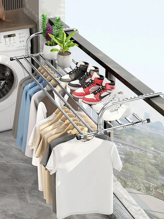 Shoe storage rack and hangs