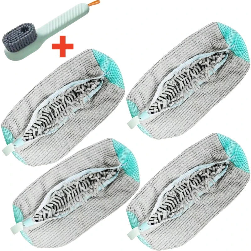 Set de 1/2/4 bolsas de lavado para calzado + cepillo limpiadorBolsas de lavadoHome & Garden > Household Supplies > Shoe Care & Tools > Shoe Bags