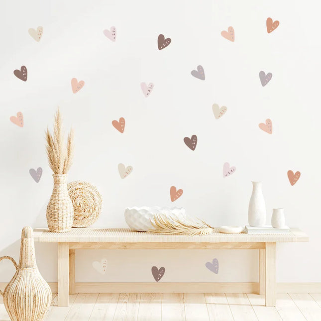 Colorful Hearts Wall Stickers