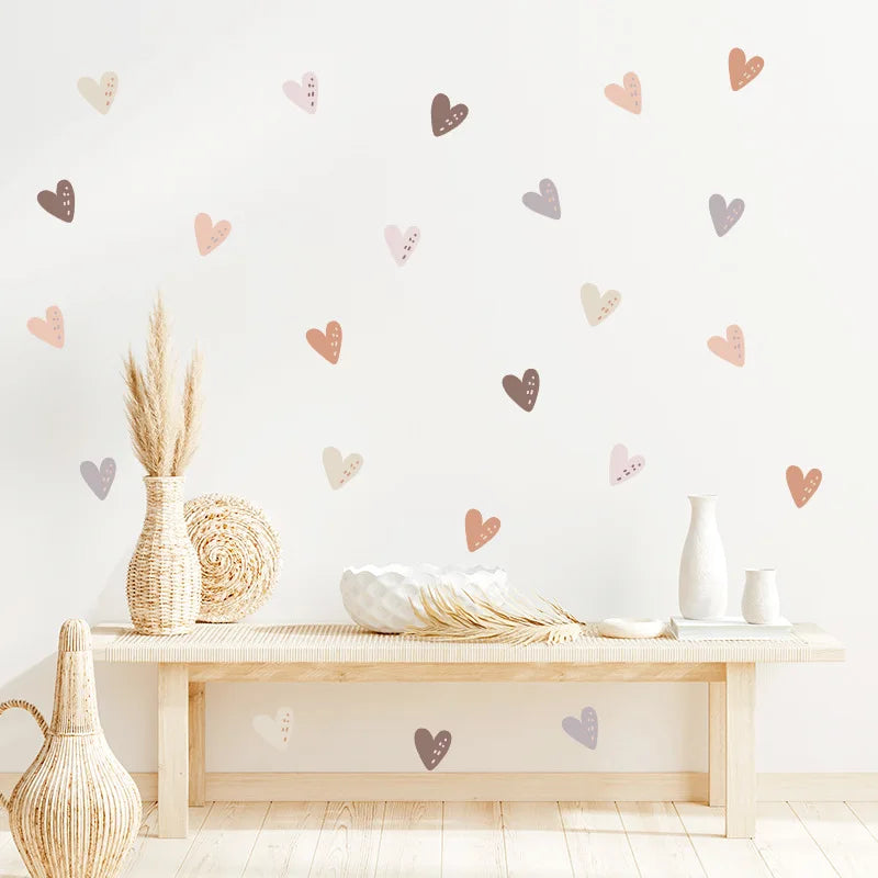 Pegatinas de pared de corazones de coloresAdhesivos