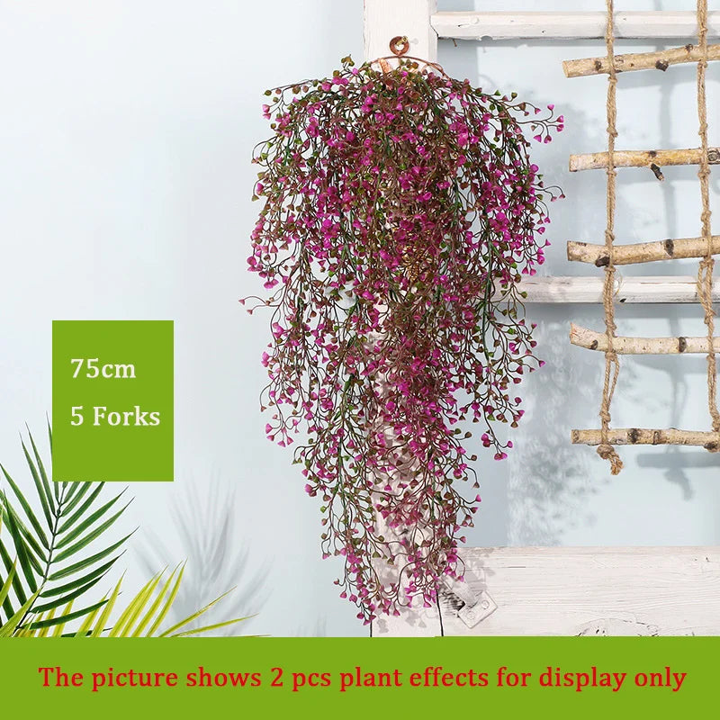 Planta colgante artificial de 75 cm con 5 ramas, hojas de plástico decorativas para pared, jardín o interiorPlantas artificialesHome & Garden > Decor > Artificial Flora > Artificial Non-Flowering Plants