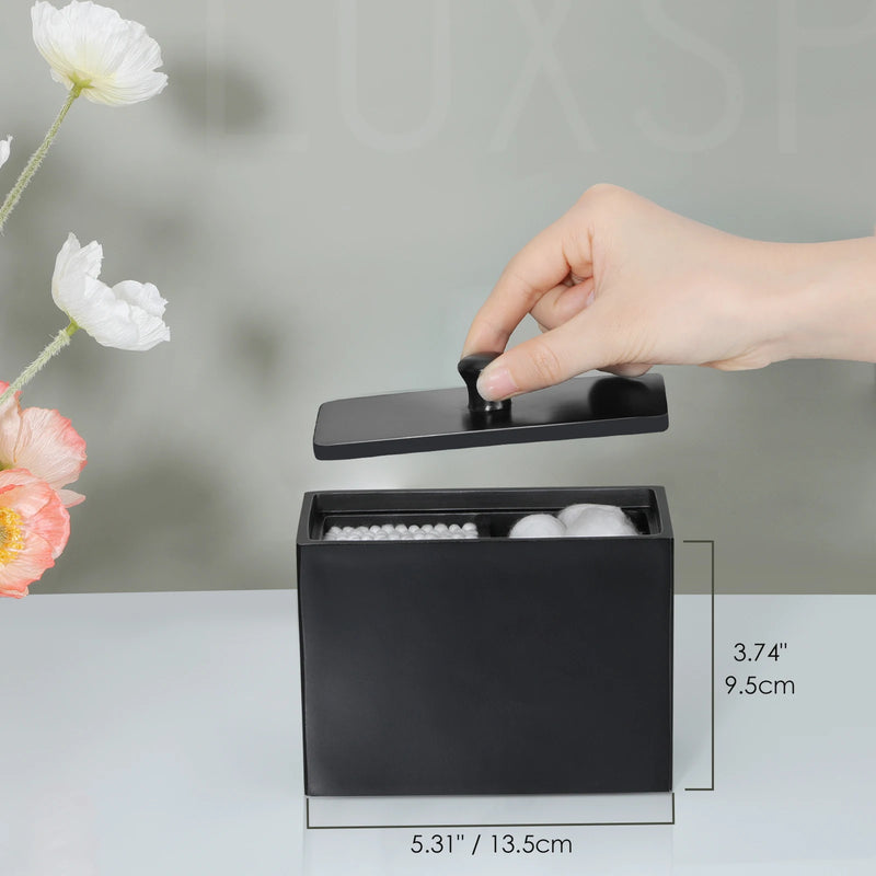 Soporte de hisopos de algodón de resina con tapaCajas bastoncillos algodones