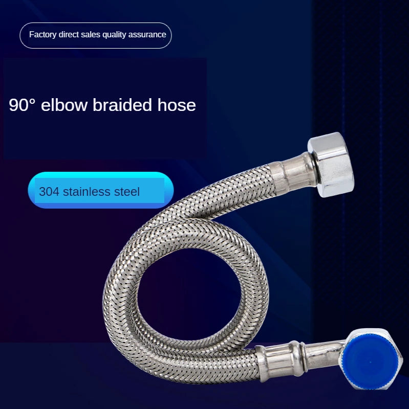 Manguera flexible de acero inoxidable 304 con válvula de ángulo a 90° – Accesorio para inodoro, baño y fontaneríaManguerasHardware > Plumbing > Plumbing Hoses & Supply Lines