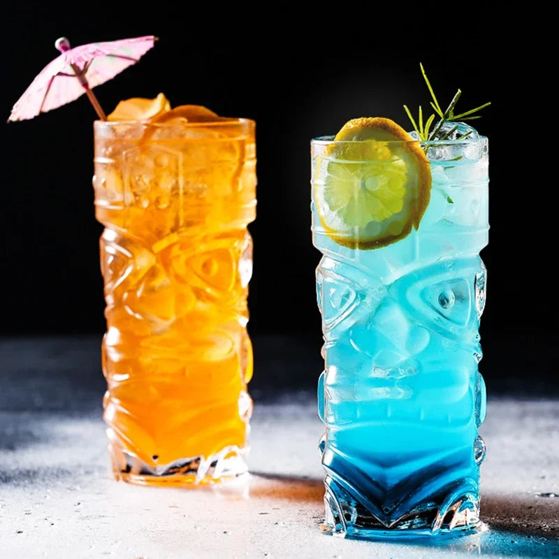 Vaso Tiki 420ml de vidrio transparente | Estilo vintage para cócteles y refrescosVasosHome & Garden > Kitchen & Dining > Tableware > Drinkware > Tumblers